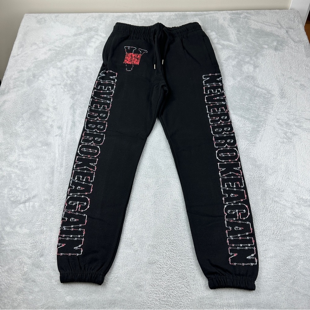 Vlone x Never Broke Again NWOT Black Sweatpants Men's Size Small 100% Cotton
